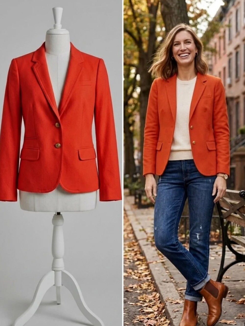 NWOT J Crew Schoolboy Blazer Orange Womens Size 6 Wool Capsule Career Office